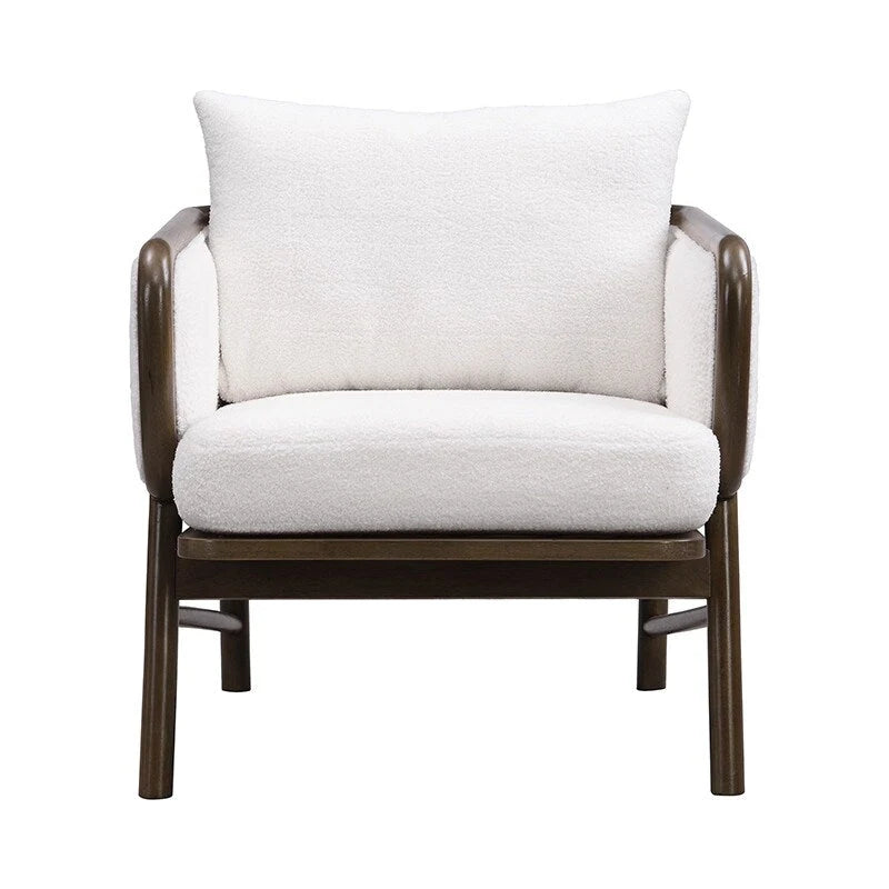 Set di 2 Poltrone Accent in Tessuto Sherpa, Poltrona Imbottita con Struttura in Legno Massello