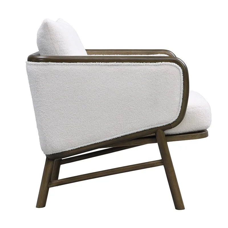 Set di 2 Poltrone Accent in Tessuto Sherpa, Poltrona Imbottita con Struttura in Legno Massello