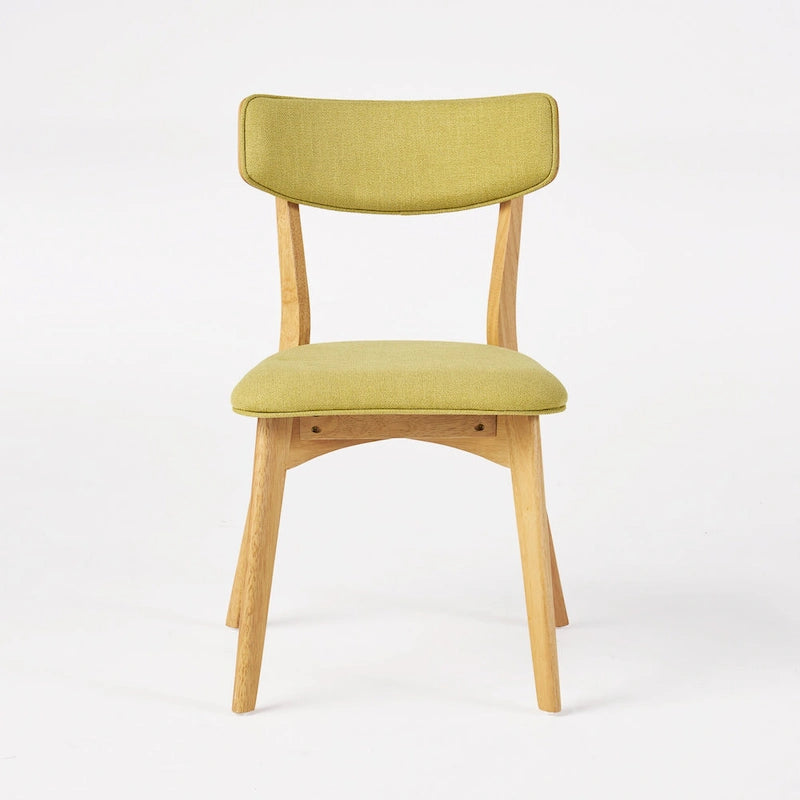 Sedie da pranzo imbottite in legno di gomma stile Mid-Century Modern, set da 4