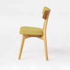 Sedie da pranzo imbottite in legno di gomma stile Mid-Century Modern, set da 4