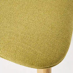 Sedie da pranzo imbottite in legno di gomma stile Mid-Century Modern, set da 4