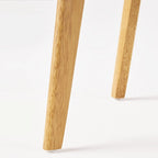 Sedie da pranzo imbottite in legno di gomma stile Mid-Century Modern, set da 4