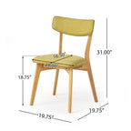 Sedie da pranzo imbottite in legno di gomma stile Mid-Century Modern, set da 4