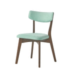 Sedie da pranzo imbottite in legno di gomma stile Mid-Century Modern, set da 4