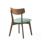 Sedie da pranzo imbottite in legno di gomma stile Mid-Century Modern, set da 4