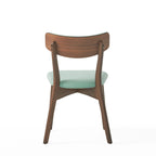 Sedie da pranzo imbottite in legno di gomma stile Mid-Century Modern, set da 4