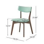 Sedie da pranzo imbottite in legno di gomma stile Mid-Century Modern, set da 4