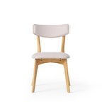 Sedie da pranzo imbottite in legno di gomma stile Mid-Century Modern, set da 4