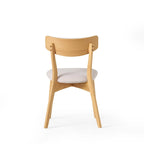 Sedie da pranzo imbottite in legno di gomma stile Mid-Century Modern, set da 4