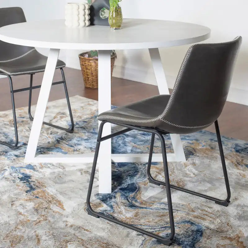 Set di Tavolo e Sedie da Pranzo Compatto, Set di Tavolo e Sedie da Conversazione con Gambe di Sedie in Metallo per Ufficio Soggiorno