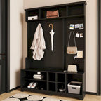 Appendiabiti Moderno con Scarpiera, Mobile Porta Scarpe, Ripiani e Pannello Forato, per Ingresso e Corridoio, Soggiorno