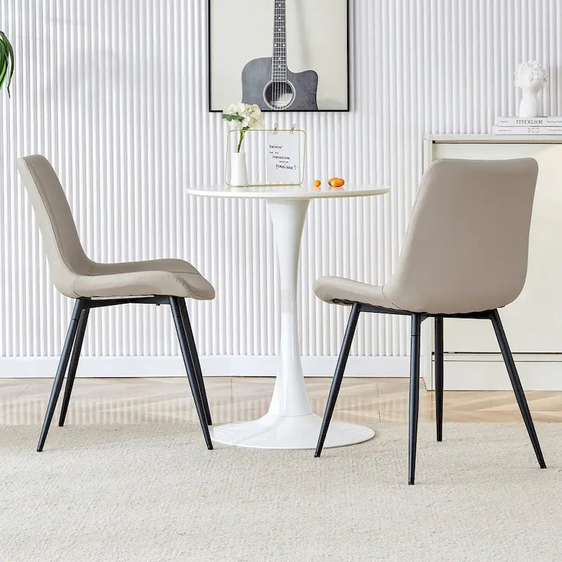 Set di 4 sedie da pranzo, sedia da pranzo familiare con schienale in pelle, sedia da pranzo comoda per cucina con cuscino extra largo