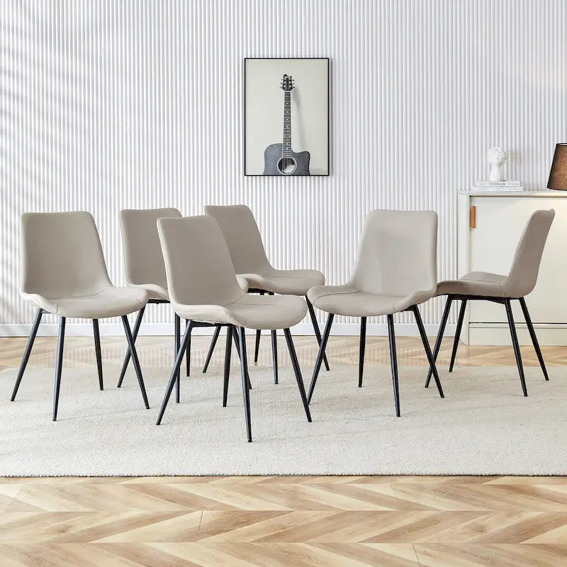 Set di 4 sedie da pranzo, sedia da pranzo familiare con schienale in pelle, sedia da pranzo comoda per cucina con cuscino extra largo