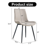 Set di 4 sedie da pranzo, sedia da pranzo familiare con schienale in pelle, sedia da pranzo comoda per cucina con cuscino extra largo