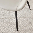 Set di 4 sedie da pranzo, sedia da pranzo familiare con schienale in pelle, sedia da pranzo comoda per cucina con cuscino extra largo