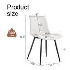Set di 4 sedie da pranzo, sedia da pranzo familiare con schienale in pelle, sedia da pranzo comoda per cucina con cuscino extra largo