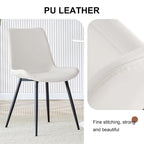 Set di 4 sedie da pranzo, sedia da pranzo familiare con schienale in pelle, sedia da pranzo comoda per cucina con cuscino extra largo