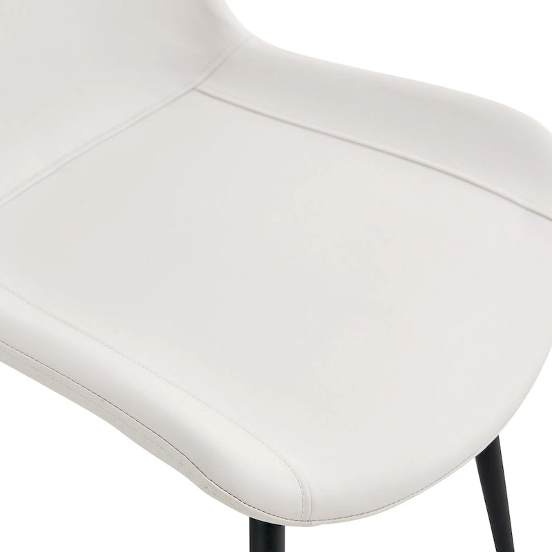 Set di 4 sedie da pranzo, sedia da pranzo familiare con schienale in pelle, sedia da pranzo comoda per cucina con cuscino extra largo
