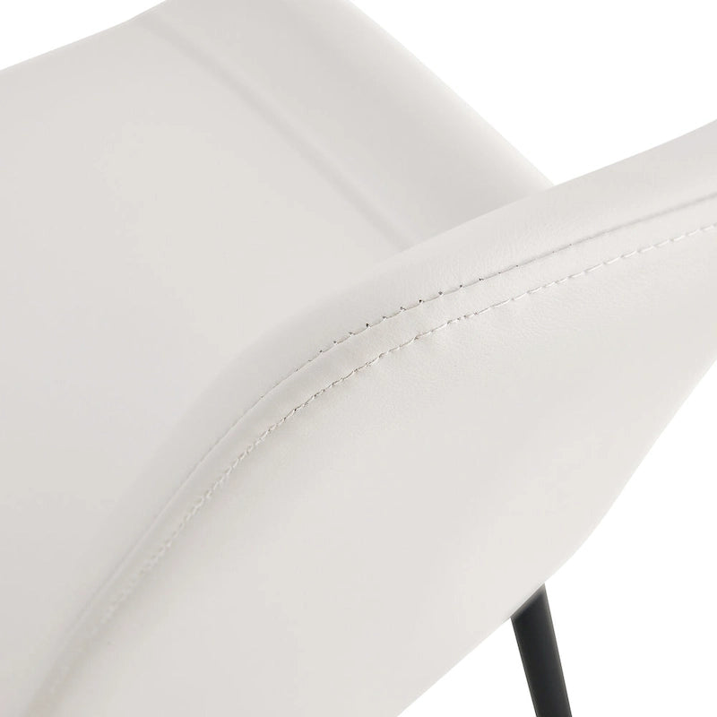 Set di 4 sedie da pranzo, sedia da pranzo familiare con schienale in pelle, sedia da pranzo comoda per cucina con cuscino extra largo