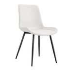 Set di 4 sedie da pranzo, sedia da pranzo familiare con schienale in pelle, sedia da pranzo comoda per cucina con cuscino extra largo