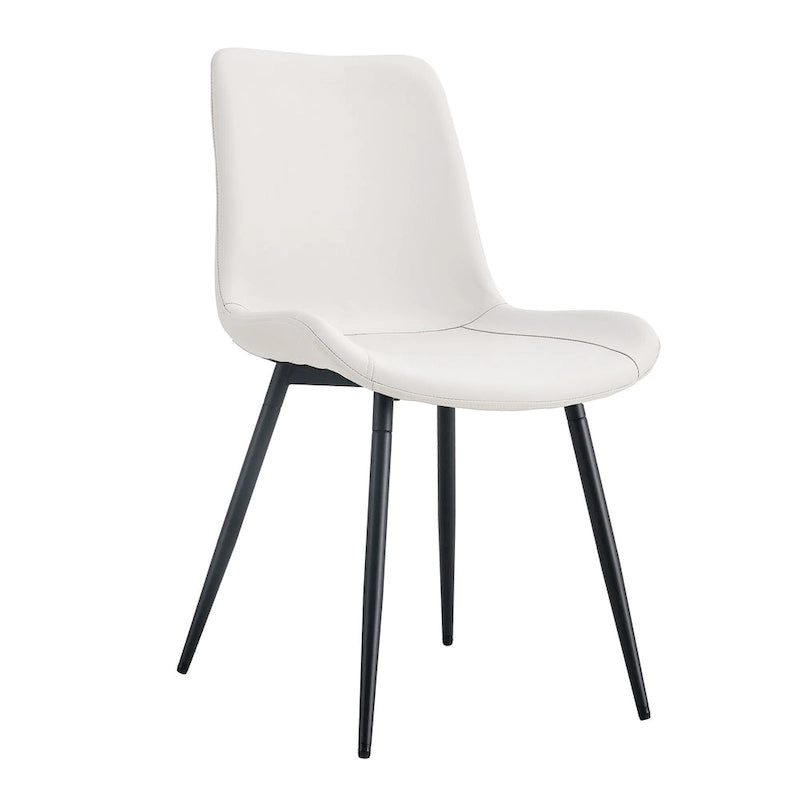 Set di 4 sedie da pranzo, sedia da pranzo familiare con schienale in pelle, sedia da pranzo comoda per cucina con cuscino extra largo