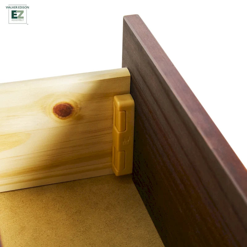 Walker Edison Comodino Moderno con 1 Cassetto in Legno Massiccio, Facile Montaggio