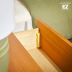 Walker Edison Comodino Moderno con 1 Cassetto in Legno Massiccio, Facile Montaggio