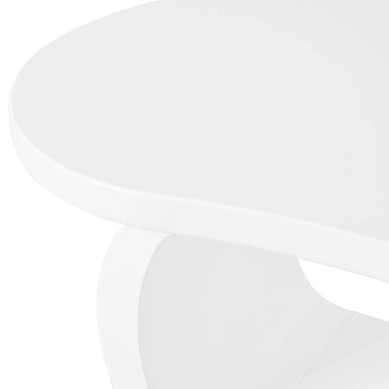 Tavolino da caffè moderno a forma di nuvola con piano spesso 1,5 pollici, tavolino laterale irregolare in stile crema con gambe curve, tavolino d'appoggio dal design unico