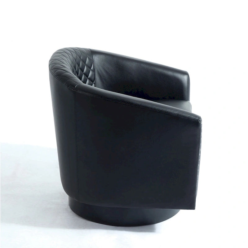 Set di 2 Poltrone Girevoli a Barilotto in Similpelle con Borchie