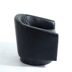 Set di 2 Poltrone Girevoli a Barilotto in Similpelle con Borchie