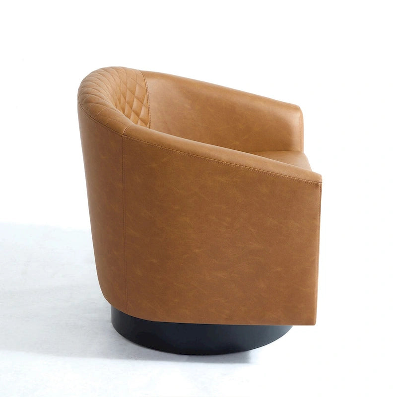 Set di 2 Poltrone Girevoli a Barilotto in Similpelle con Borchie