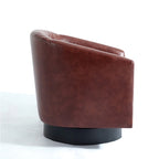 Set di 2 Poltrone Girevoli a Barilotto in Similpelle con Borchie