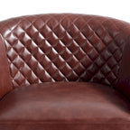 Set di 2 Poltrone Girevoli a Barilotto in Similpelle con Borchie