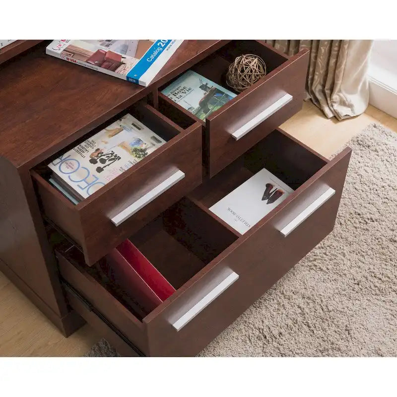 Cassettiera/Mobile Archivio con 3 Cassetti in Legno, in Stile Transizionale