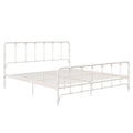 Letto in metallo stile rustico con testiera ricurva e dettagli a pinnacolo vintage