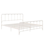 Letto in metallo stile rustico con testiera ricurva e dettagli a pinnacolo vintage