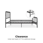 Letto in metallo stile rustico con testiera ricurva e dettagli a pinnacolo vintage