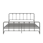 Letto in metallo stile rustico con testiera ricurva e dettagli a pinnacolo vintage