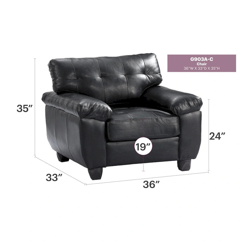 Poltrona d'accento imbottita 36L x 33P x 35A