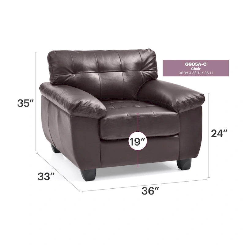 Poltrona d'accento imbottita 36L x 33P x 35A