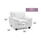 Poltrona d'accento imbottita 36L x 33P x 35A
