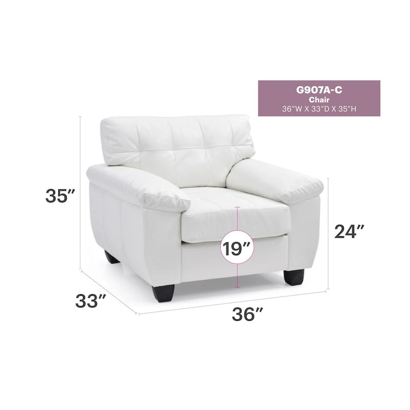 Poltrona d'accento imbottita 36L x 33P x 35A