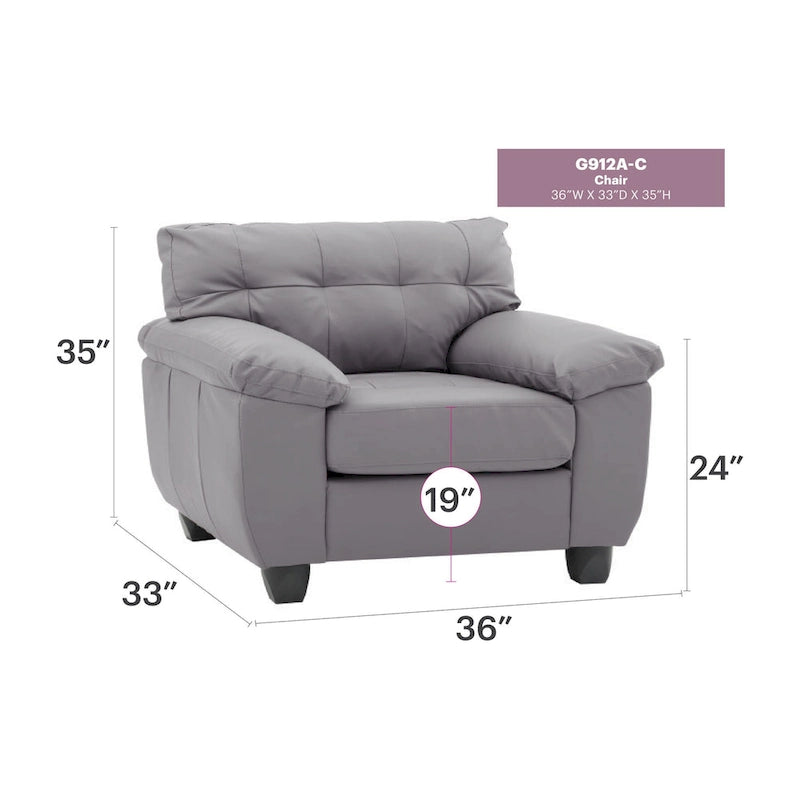 Poltrona d'accento imbottita 36L x 33P x 35A