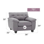 Poltrona d'accento imbottita 36L x 33P x 35A