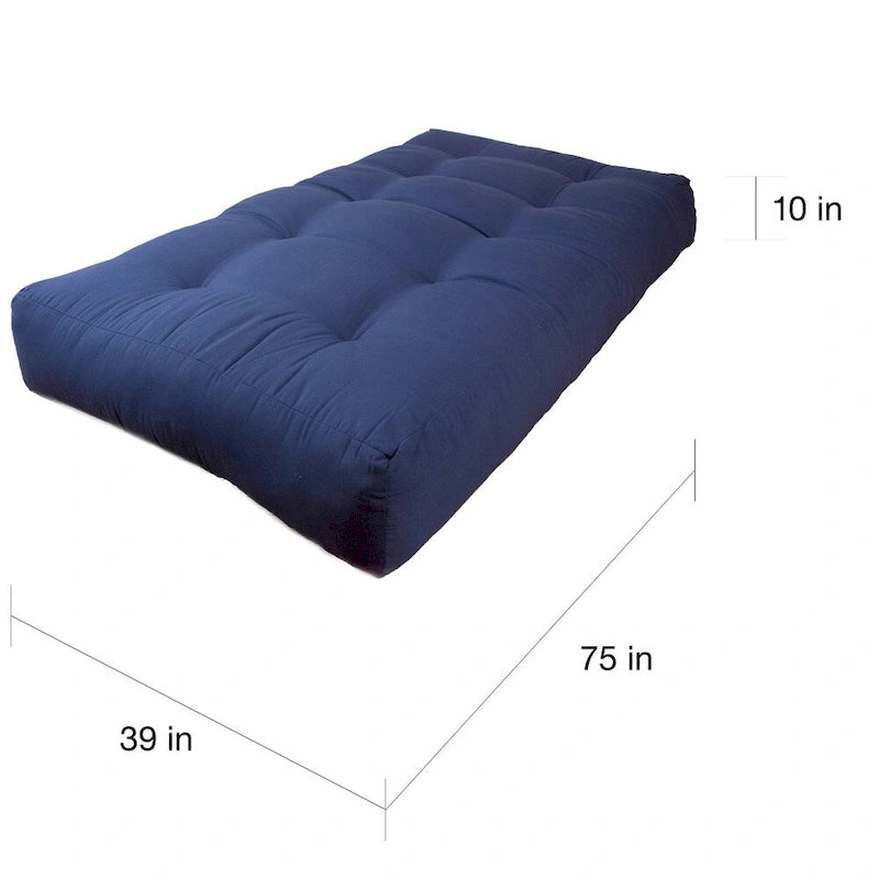 Materasso futon doppio da 10 pollici in twill