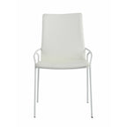 Sedia laterale imbottita bianca contemporanea, set da 4