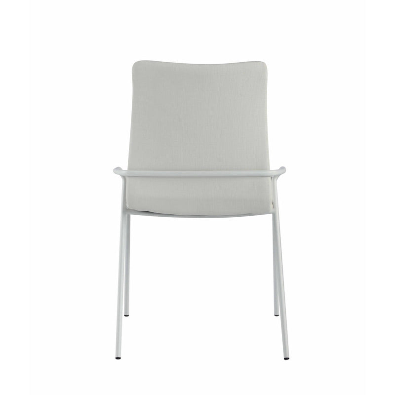 Sedia laterale imbottita bianca contemporanea, set da 4
