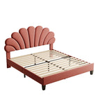 Letto imbottito con testiera floreale