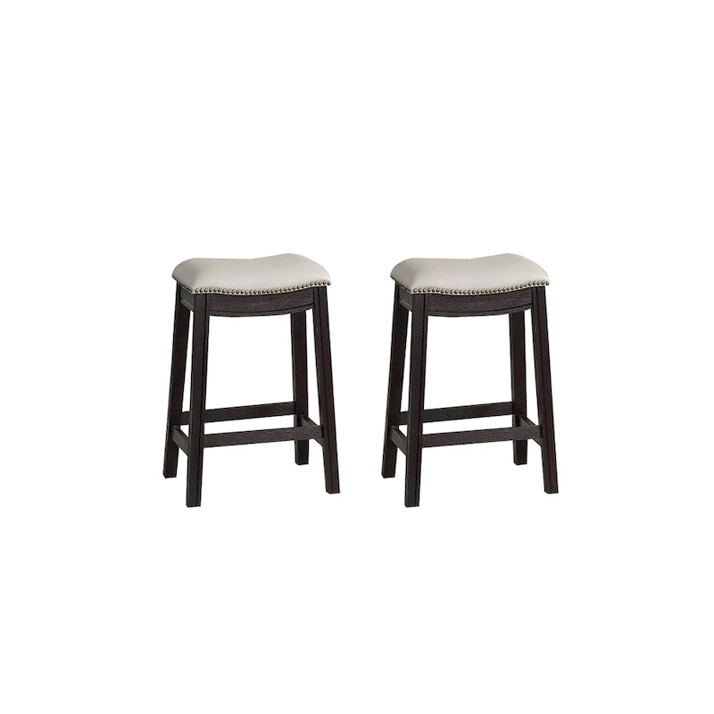 Sgabello da bar in PU grigio, set da 2