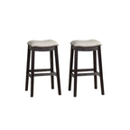Sgabello da bar in PU grigio, set da 2
